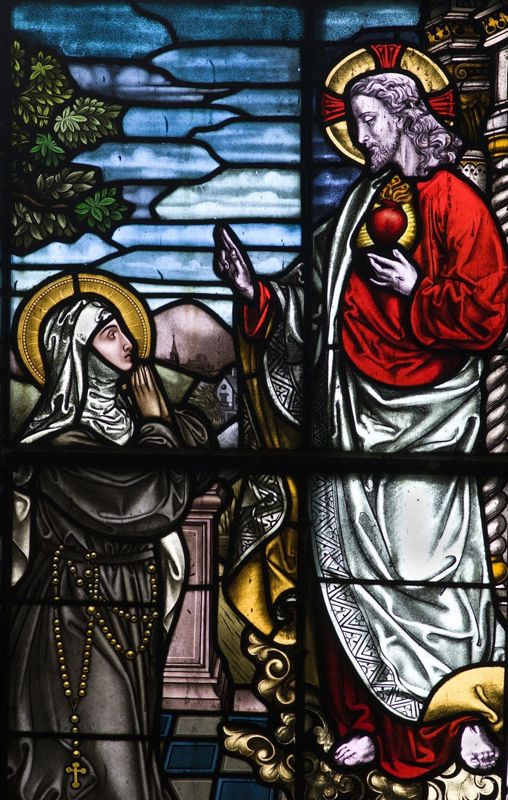 Sacré-Coeur du Christ apparaît à sainte Marguerite-Marie Alacocque