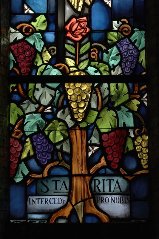 De H.Rita en de H.Ambrosius bij gekruisigde Christus