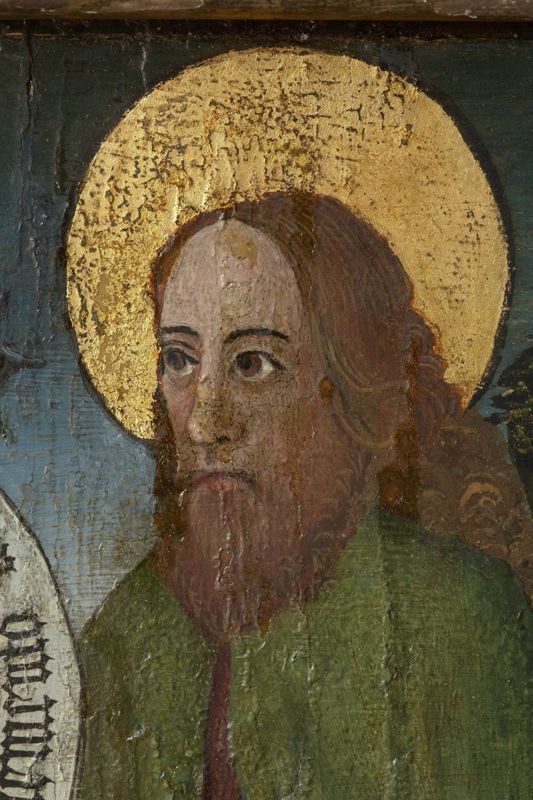 Marguerite de Wesemael, echtgenote van Richard de Merode, geknield voor O.-L.-Vrouw en Kind en de apostel Matheus