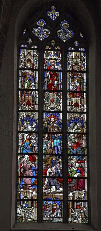 Jésus guérisseur, saints Roch de Montpellier, Ambroise de Milan, Matthieu, apôtre