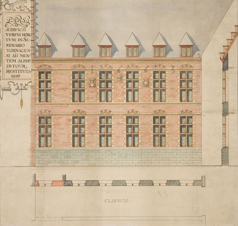 Restitution de l'aile du Séminaire, côté jardin (projet de restauration)