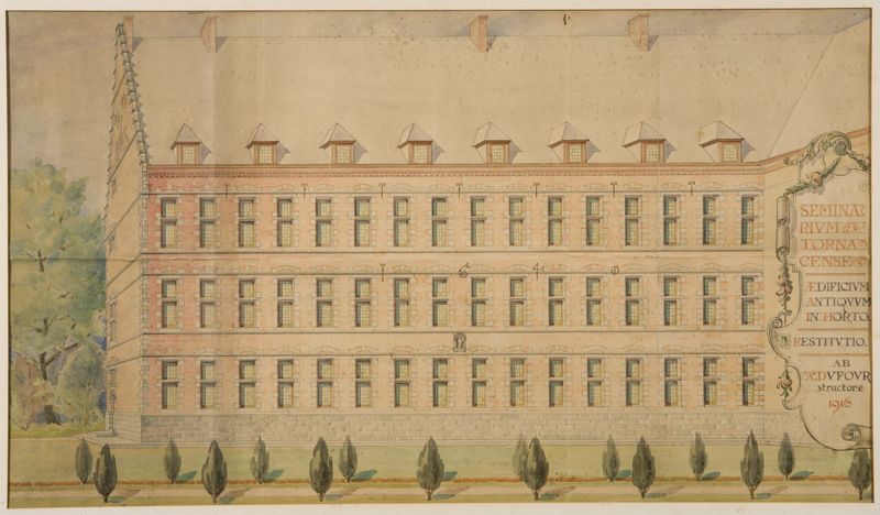 Restitution de l'aile du Séminaire, côté jardin (in horto)
