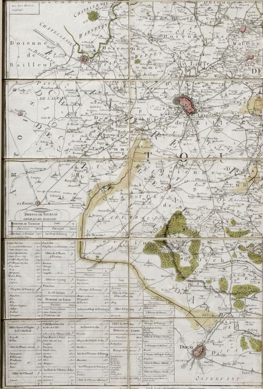 Carte du dioscèse de Tournai dédiée à l'évêque Guillaume-Florent de Salm-Salm (1776-1793)