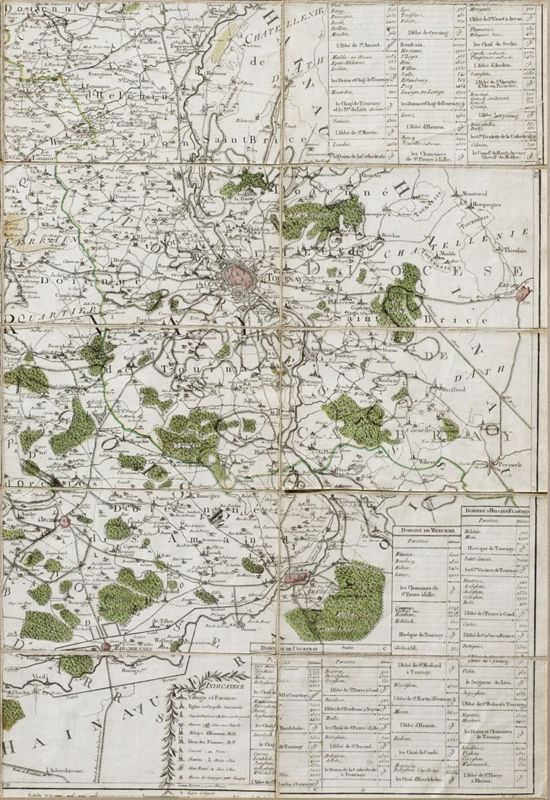Carte du dioscèse de Tournai dédiée à l'évêque Guillaume-Florent de Salm-Salm (1776-1793)