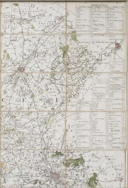 Carte du dioscèse de Tournai dédiée à l'évêque Guillaume-Florent de Salm-Salm (1776-1793)