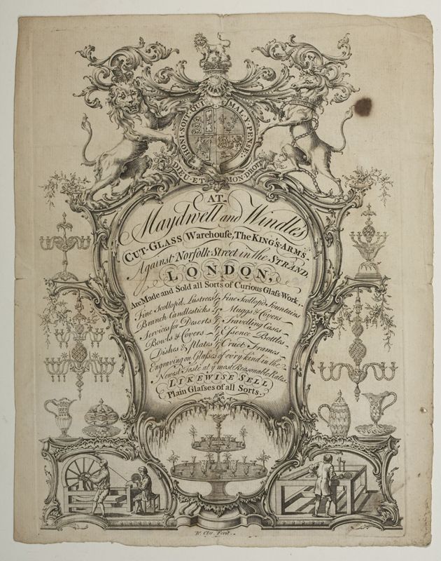 Carte publicitaire de marchand de cristaux (Maydwell and Windles - London)