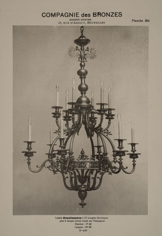 Lustre Renaissance à 12 bougies électriques