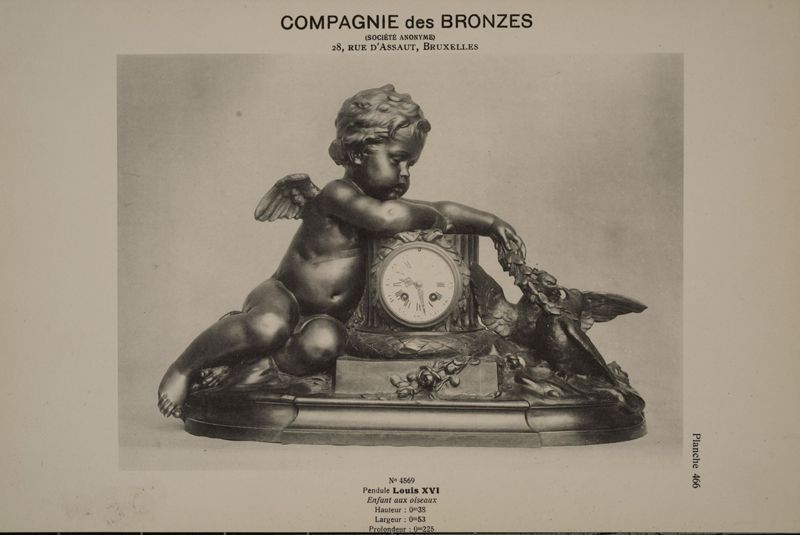 Pendule Louis XVI : Enfant aux oiseaux