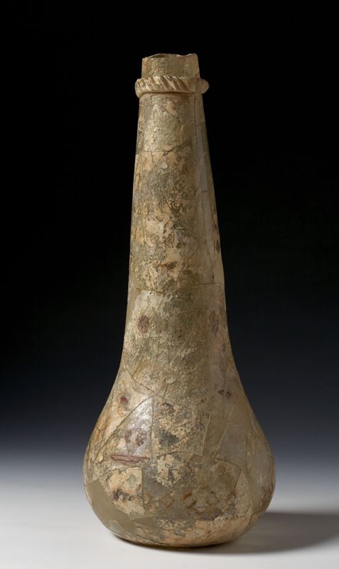 Grand vase piriforme peint