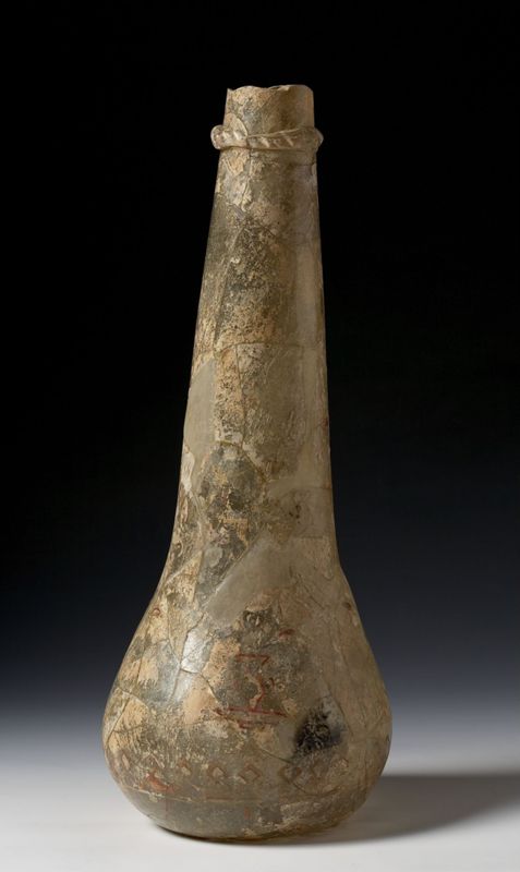 Grand vase piriforme peint