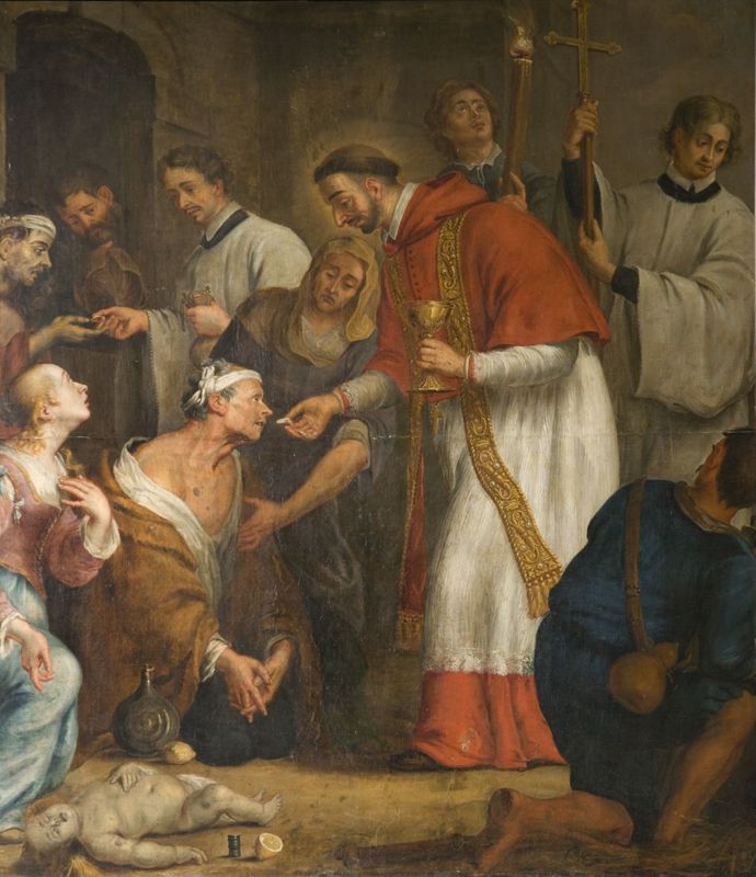 H. Carolus Borromeus reikt de H. Communie uit