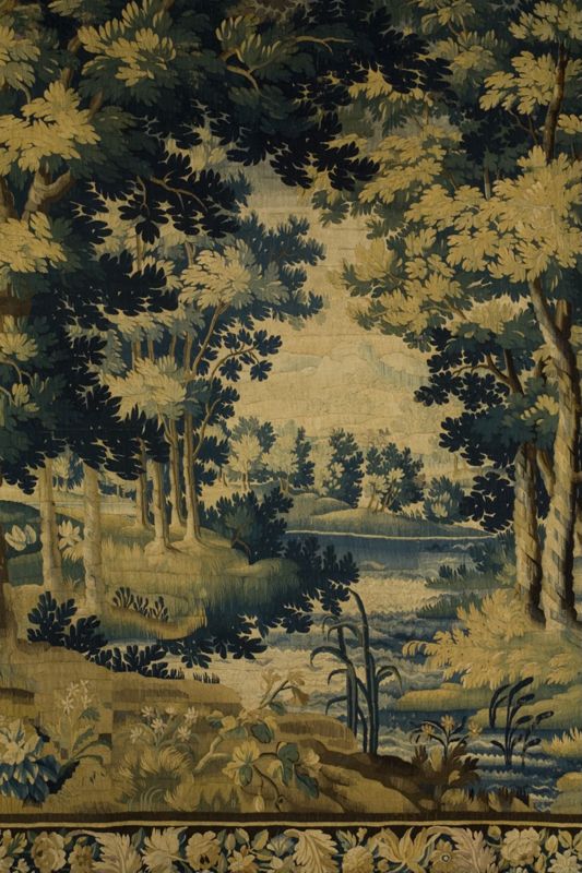 Landschap met bomen en waterloop