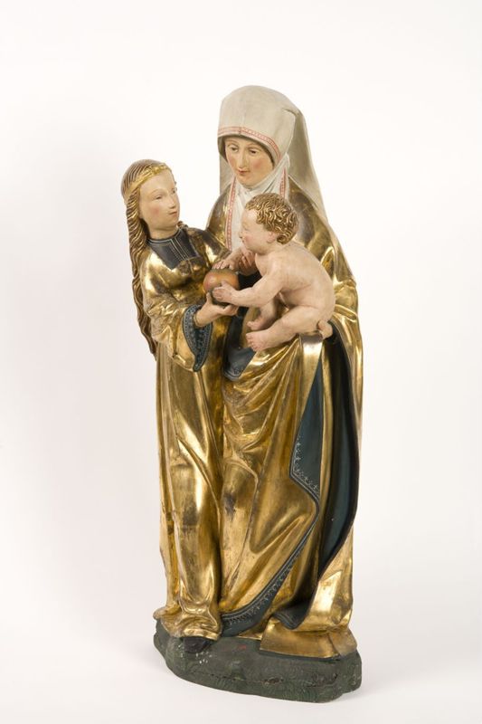 Sainte Anne, la Vierge et l'Enfant conservés dans un retable  peint