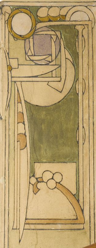 Motif géométrique avec monogramme et millésime