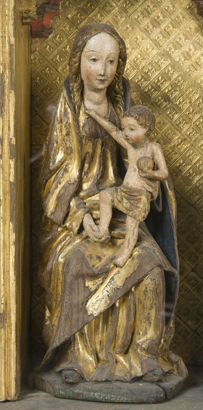 Retable avec la Vierge à l'Enfant au fruit, Trône de Grâce, sainte Catherine