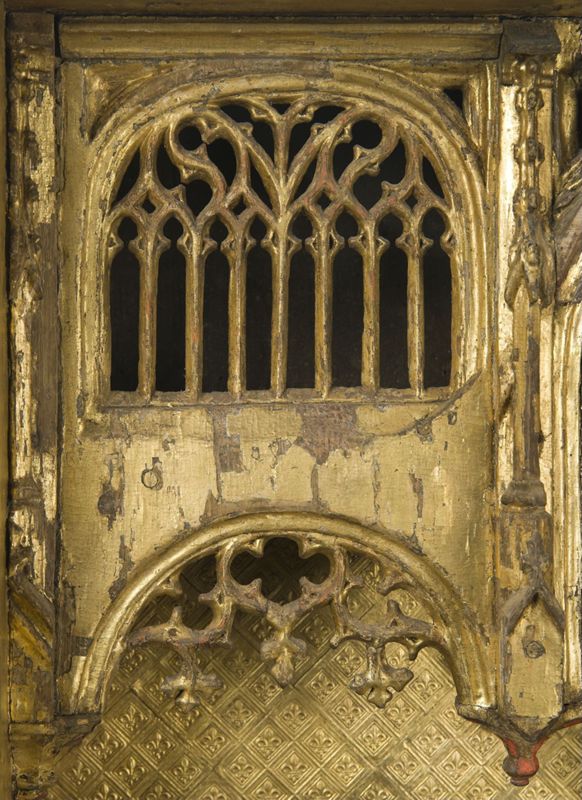 Retable avec la Vierge à l'Enfant au fruit, Trône de Grâce, sainte Catherine