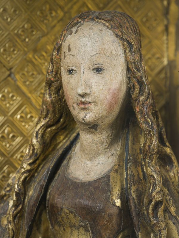 Retable avec la Vierge à l'Enfant au fruit, Trône de Grâce, sainte Catherine