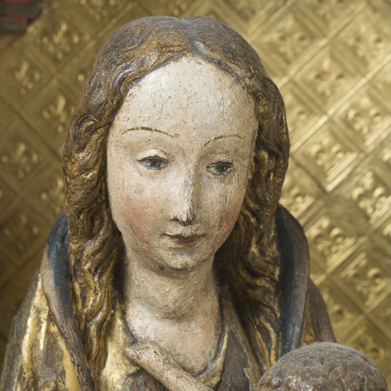 Retable avec la Vierge à l'Enfant au fruit, Trône de Grâce, sainte Catherine