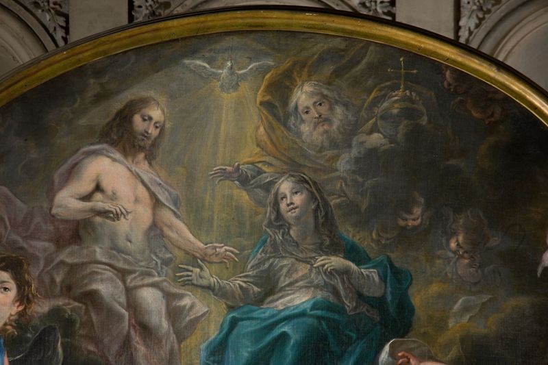 Sainte Anne intercède auprès de la Vierge et de la Sainte Trinité pour des naufragés