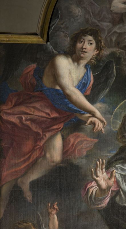 Sainte Anne intercède auprès de la Vierge et de la Sainte Trinité pour des naufragés