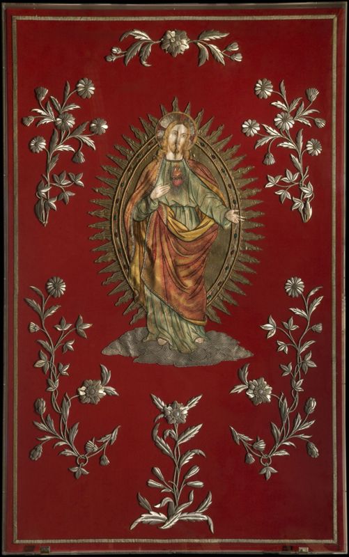 Bannière à l'effigie du Sacré-Coeur de Jésus