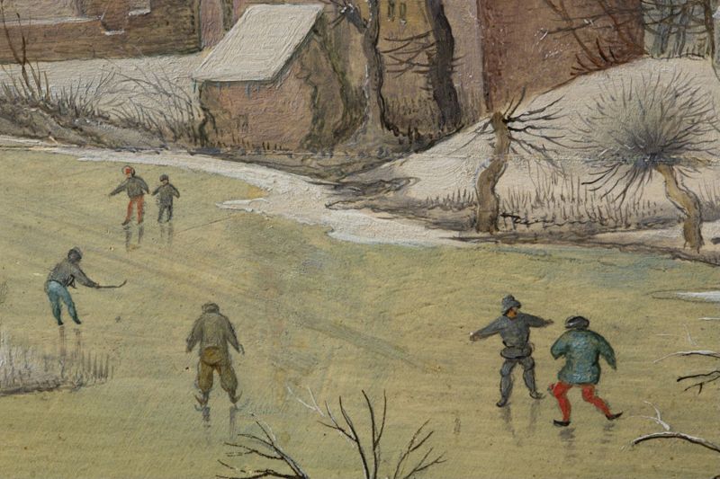 Paysage hivernal avec trappe aux oiseaux