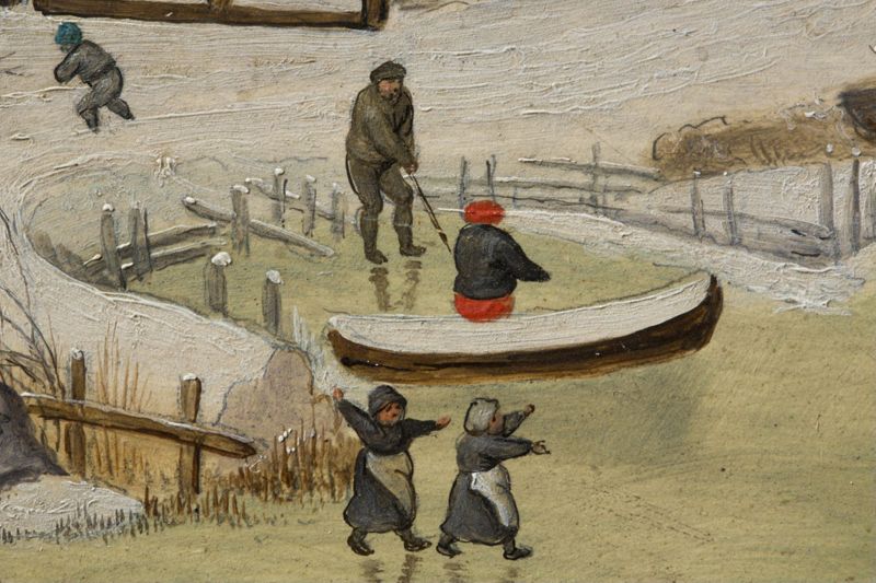 Paysage hivernal avec trappe aux oiseaux