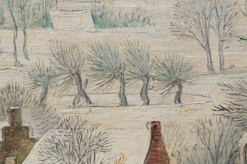 Paysage hivernal avec trappe aux oiseaux