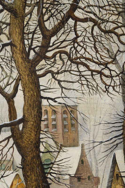 Paysage hivernal avec trappe aux oiseaux
