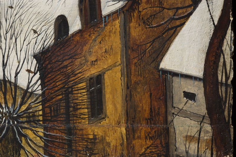 Paysage hivernal avec trappe aux oiseaux