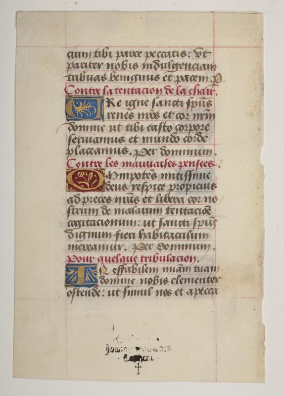 Getijdenboek met rubrieken in het Frans