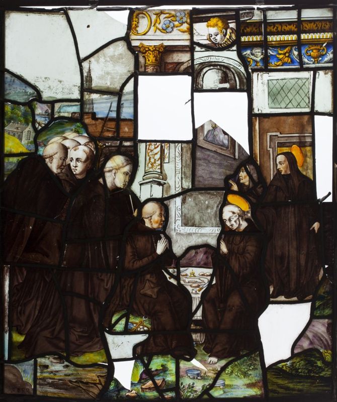 Cortège de moines en visite à un saint