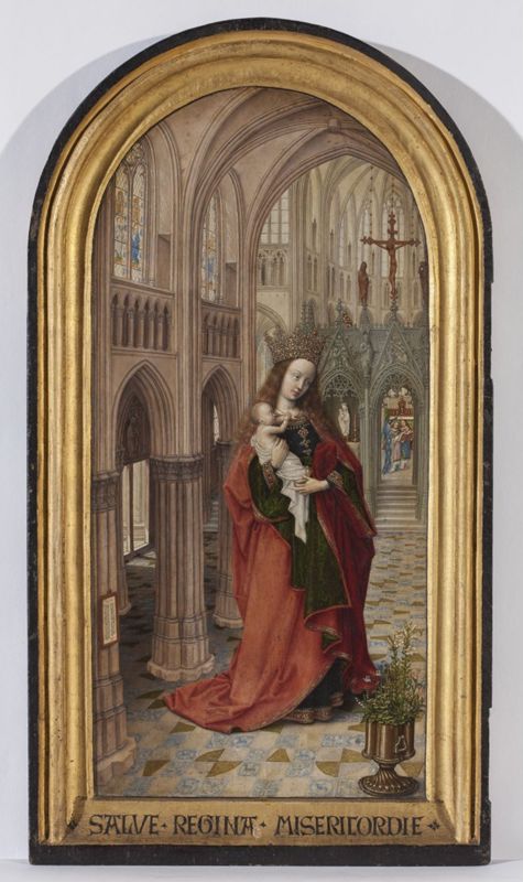 Diptiek van abt Christiaan de Hondt
O.-L.-Vrouw met Kind in een kerk en abt Christiaan de Hondt