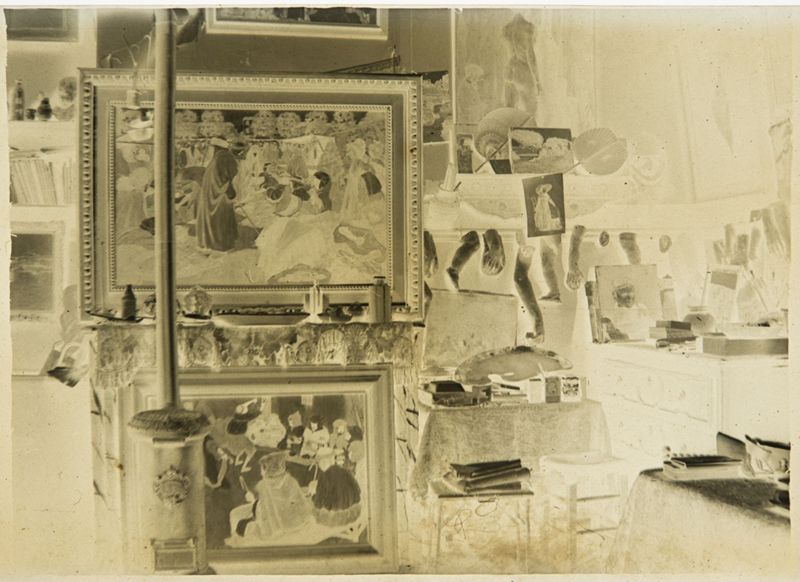 Vue intérieure de l'atelier d'Henri Evenepoel , 21bis avenue de La Motte-Picquet à Paris