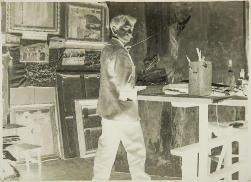 Simon Bussy dans l'atelier d'Henri Evenepoel, 21bis avenue de La Motte-Picquet, à Paris