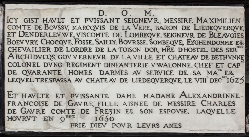 Mausolée de Maximilien II de Hennin-Liétard et d'Alexandrine-Françoise de Gavre