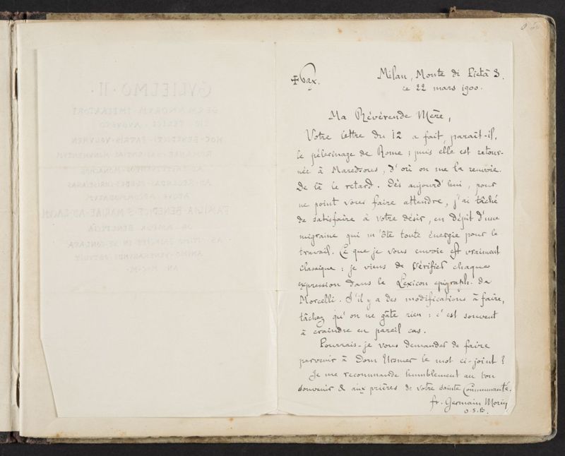 Album contenant les calques d'une Règle de saint Benoît calligraphiée et enluminée à l'abbaye de Maredret pour le kaiser Guillaume II (1899 - 1900)
