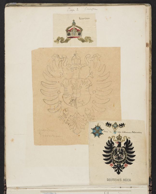 Album contenant les calques d'une Règle de saint Benoît calligraphiée et enluminée à l'abbaye de Maredret pour le kaiser Guillaume II (1899 - 1900)
