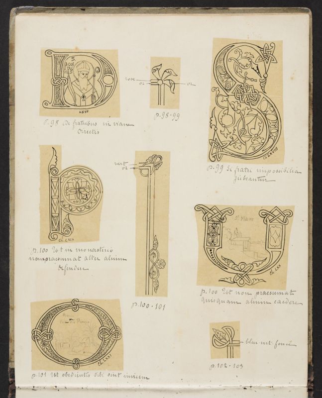 Album contenant les calques d'une Règle de saint Benoît calligraphiée et enluminée à l'abbaye de Maredret pour le kaiser Guillaume II (1899 - 1900)