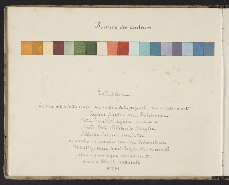 Album contenant les calques d'une Règle de saint Benoît calligraphiée et enluminée à l'abbaye de Maredret pour le kaiser Guillaume II (1899 - 1900)
