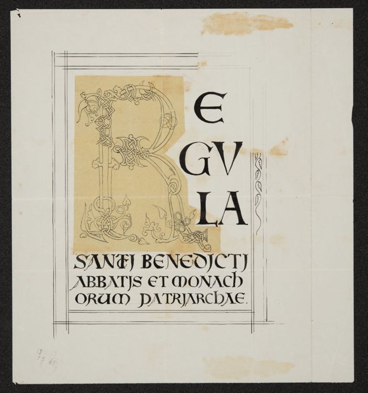 Album contenant les calques d'une Règle de saint Benoît calligraphiée et enluminée à l'abbaye de Maredret pour le kaiser Guillaume II (1899 - 1900)