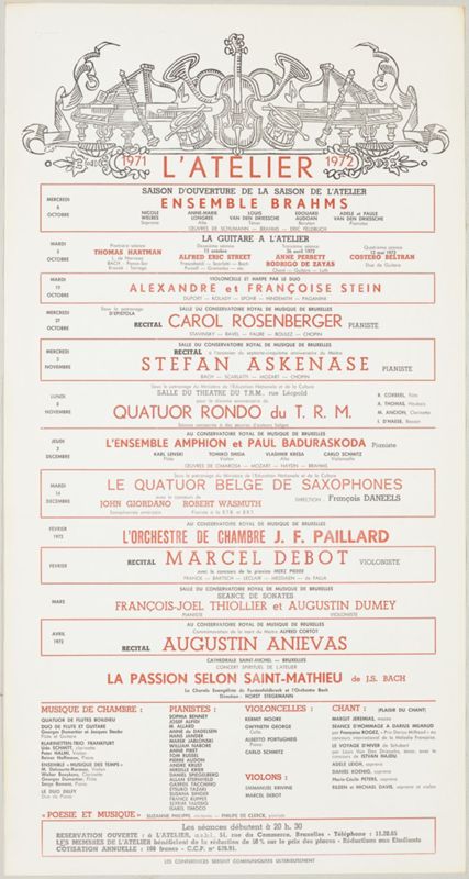 Programme de la saison 1971-1972 de l'Atelier