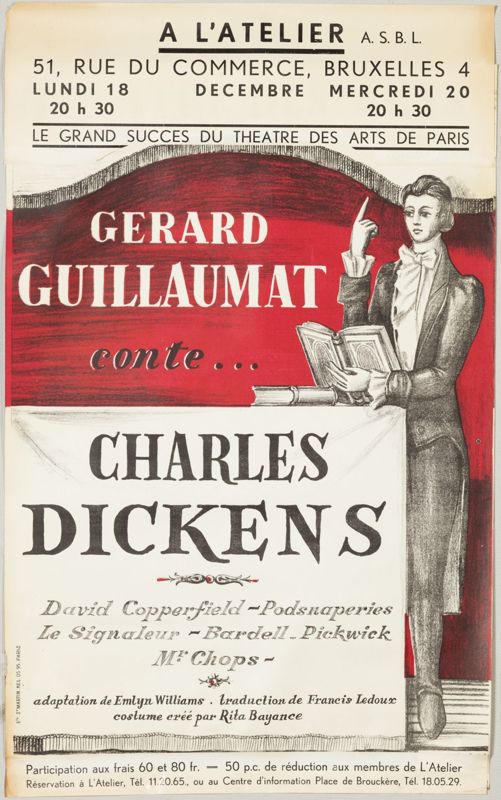 Affiche pour le spectacle "Gérard Guillaumat conte Charles Dickens"