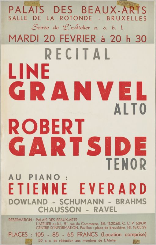 Affiche du récital de Line Granvel et Robert Gartside