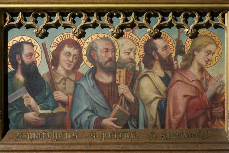 Mariaretabel met op zijluiken leven van H. Laurentius