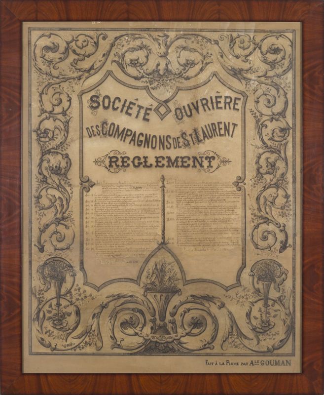 Règlement de la Société ouvrière des Compagnons de Saint-Laurent