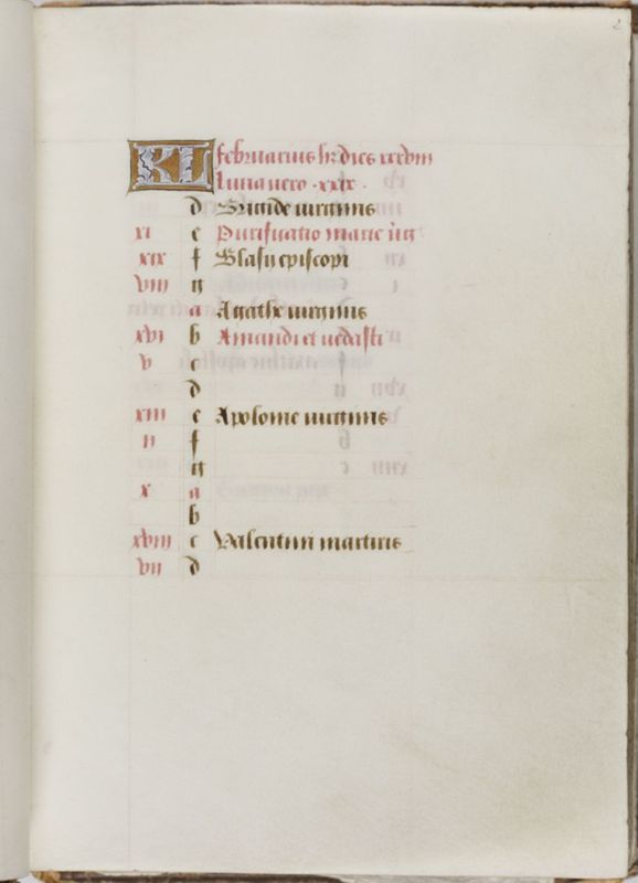 Livre d'heures de Janneke Bollengier, usage de Rome