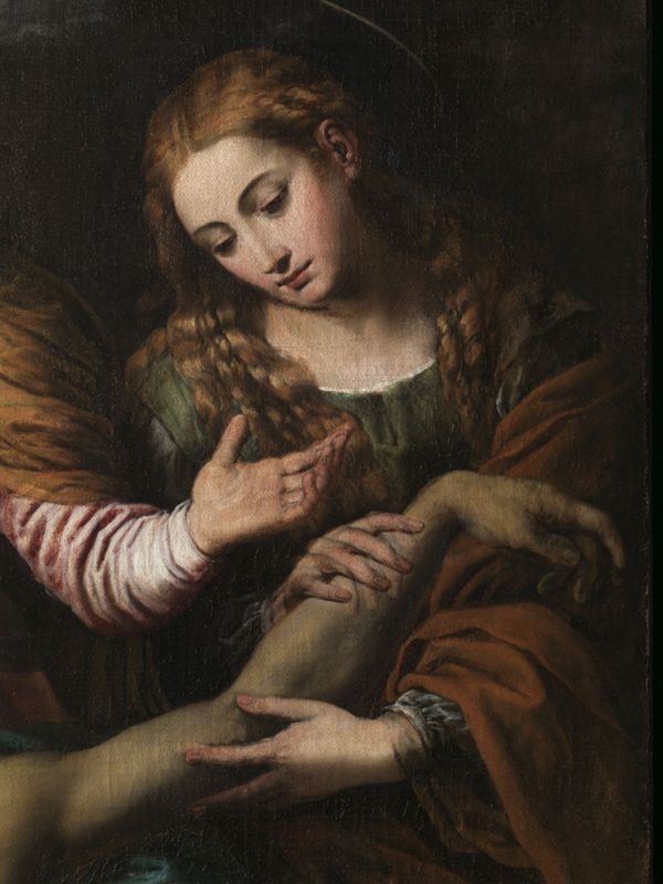Piëta met Maria Magdalena en H. Johannes