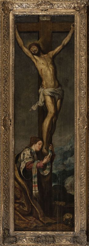 Christus aan het kruis met Maria-Magdalena