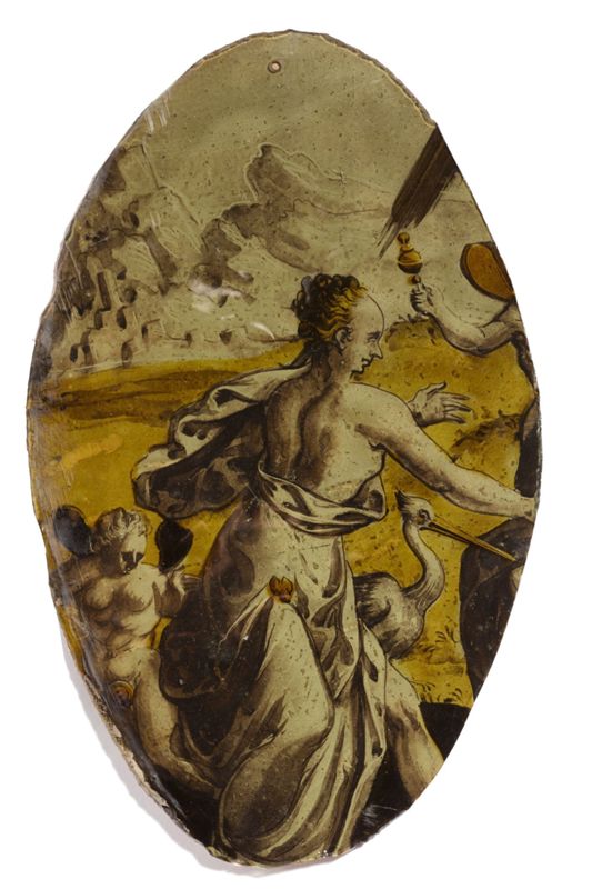 Femme drapée, l'Amour et héron